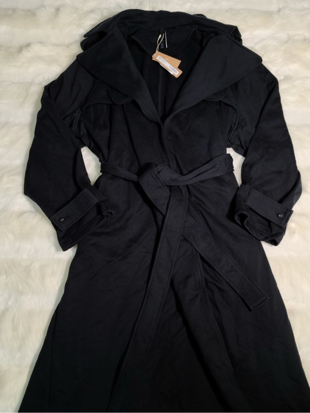 SKIMS Black Oversized Trench Coat with Belt